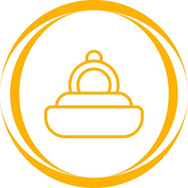 Nişan yüzüğü web simgesi vektör illüstrasyonu