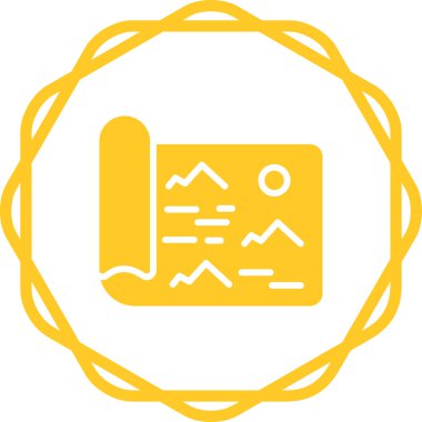 Bir harita simgesinin vektör illüstrasyonu