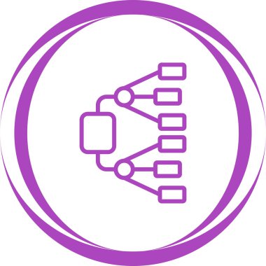 Beyaz Arkaplanda Ağ Diyagramı Vektör Simgesi İzole Edildi 