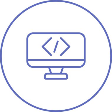 Kodlama. Web simgesi basit illüstrasyon 