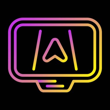 Gps Aygıt Vektör Satırı Simgesi Beyaz Arkaplanda İzole Edildi 