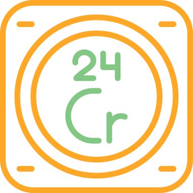 Krom kimyasal element. Web simgesi basit illüstrasyon