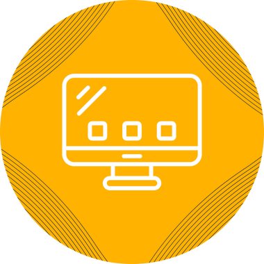 Masaüstü bilgisayar simgesi, vektör illüstrasyonu basit tasarım