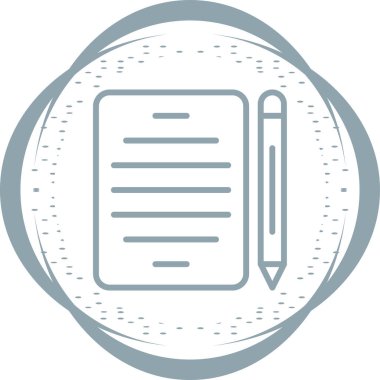 Kalem ve kağıt ağ simgesi, vektör illüstrasyonu 