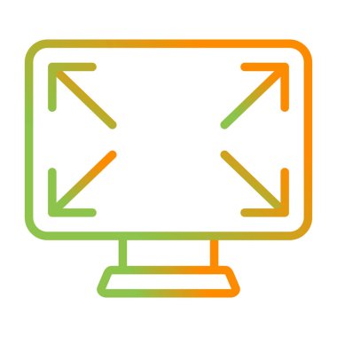 Tam Ekran Simgesi Simgesi, basit illüstrasyon 