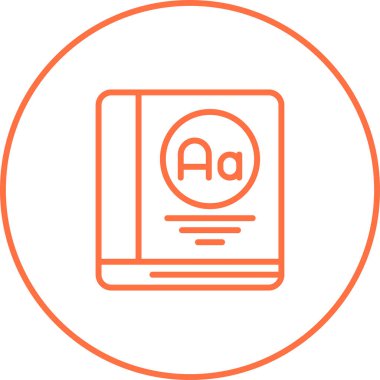 Sözlük web simgesi, basit vektör illüstrasyonu