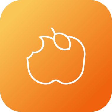 Isırık simgeli elmanın vektör çizimi