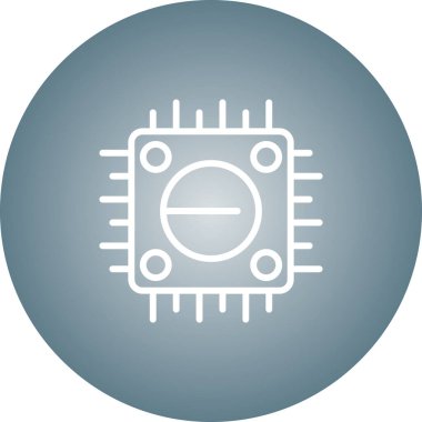 Bilgisayar Cpu simgesinin vektör illüstrasyonu