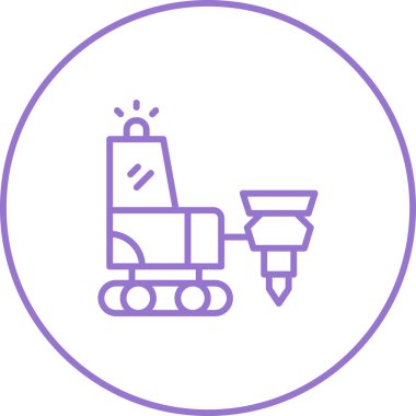 Sondaj Makinesi Vektör Hattı Simgesi Beyaz Arkaplanda İzole Edildi 