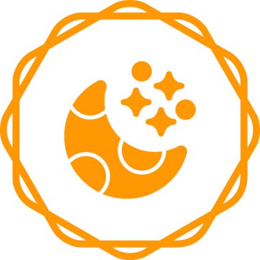 Beyaz arkaplanda ay vektör simgesi, gece simgesi 