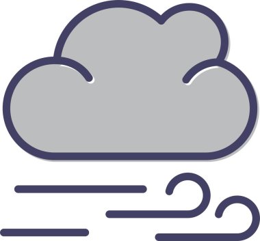 Rüzgarlı bulut ikonu vektör çizimi