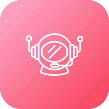 Astronot Miğfer simgesinin vektör illüstrasyonu