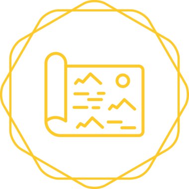 Bir harita simgesinin vektör illüstrasyonu