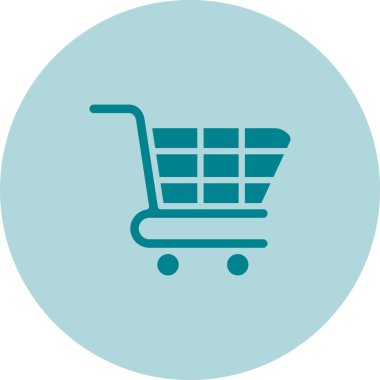Alışveriş arabası simgesi, vektör illüstrasyonu 