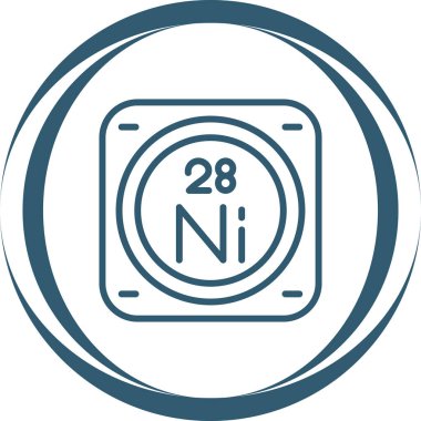 Periyodik tablonun nikel kimyasal elementinin web illüstrasyonu