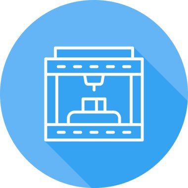 3D baskı simge vektör çizim  