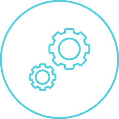 Gears web simgesi, basit vektör illüstrasyonu