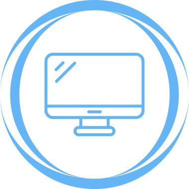 masaüstü monitörü web simgesi, vektör illüstrasyonu