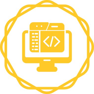 Kod Düzenleyici Web simgesi vektör illüstrasyonu