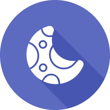 Beyaz arkaplanda ay vektör simgesi, gece simgesi 