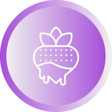 Çikolata çilek simgesinin vektör çizimi