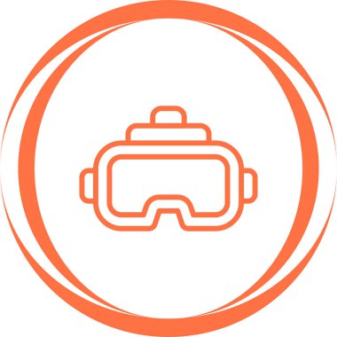 Sanal Gerçeklik kulaklık simgesi, vektör illüstrasyonu basit tasarım