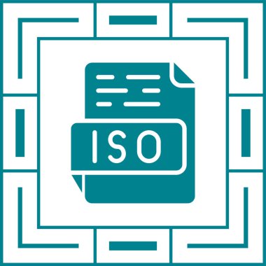 izo dosya biçimi simgesi, vektör illüstrasyonu basit tasarım