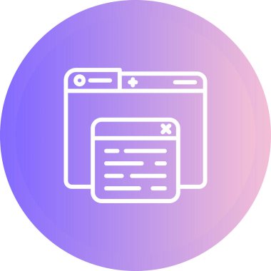 Açılır pencere simgesi izole edilmiş beyaz arka plan. Bir sekme işareti daha aç. Tarayıcı çerçeve sembolü. Dış bağlantı işareti. Çizgi, taslak ve doğrusal simge. Vektör İllüstrasyonu