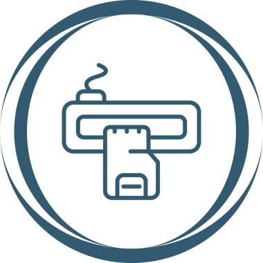 Kart Okuyucu simgesi, vektör illüstrasyonu basit tasarım