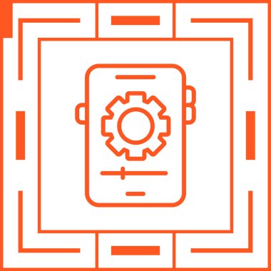 akıllı telefon ayarları simgesi, vektör çizim