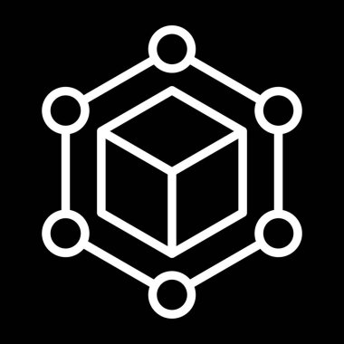 Blockchain web simgesi, basit vektör illüstrasyonu