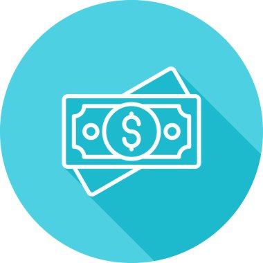 Para, Para Basit İnce Simge Vektör İllüstrasyonu