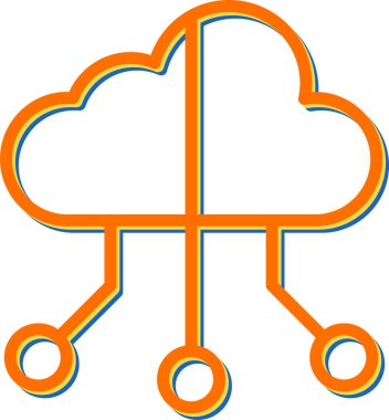 Melez Bulut Web simgesi basit illüstrasyon