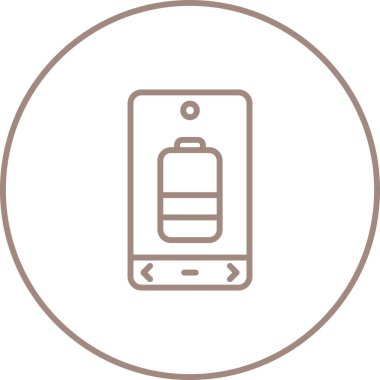 Telefon ekranının pil simgesi, vektör illüstrasyonu basit tasarım