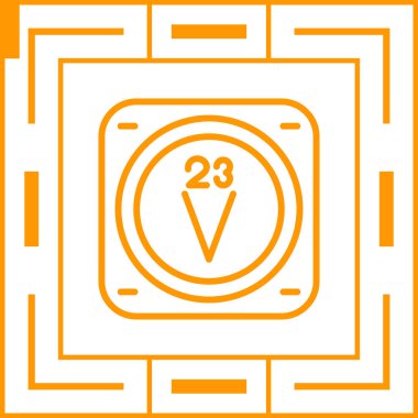 Vanadyum kimyasal işaret simgesi, web illüstrasyonu