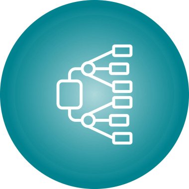 Beyaz Arkaplanda Ağ Diyagramı Vektör Simgesi İzole Edildi 