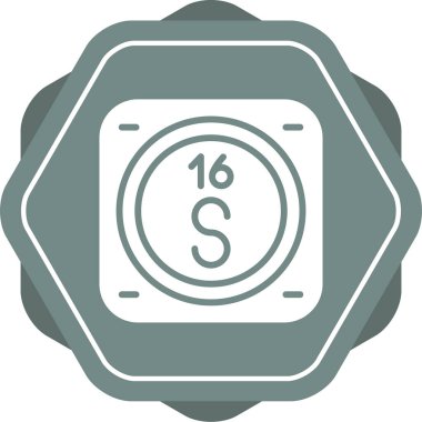 Sülfür kimyasal işaret simgesi, web illüstrasyonu