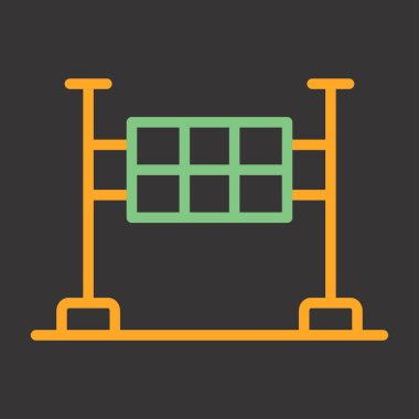 Düz çizgi simgesini bitir. Vektör illüstrasyonu.