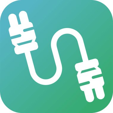 Beyaz Arkaplanda Kablo Bağlantıları Simgesi İzole Edildi 