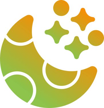 Beyaz arkaplanda ay vektör simgesi, gece simgesi 