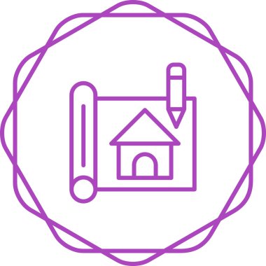 Ev Tasarımı simgesi, vektör illüstrasyonu