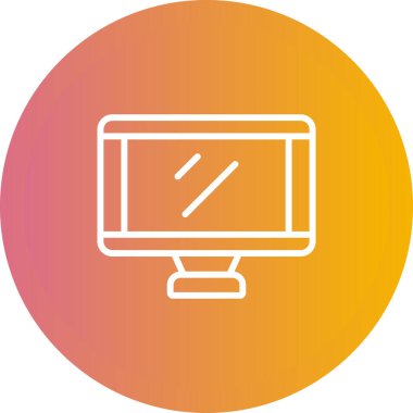 masaüstü monitörü web simgesi, vektör illüstrasyonu