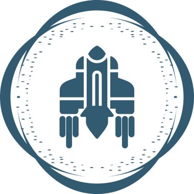 Uzay gemisi web simgesi vektör illüstrasyonu