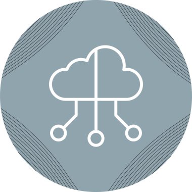 Melez Bulut Web simgesi basit illüstrasyon