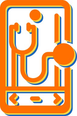 Phonendoscope web simgesinin vektör illüstrasyonu