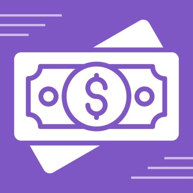 Para, Para Basit İnce Simge Vektör İllüstrasyonu