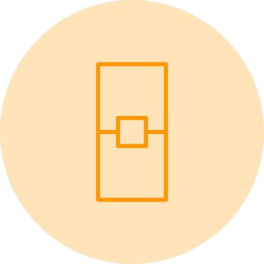 Dikdörtgen simgesi, beyaz arkaplanda renkli illüstrasyon 