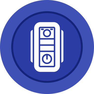 Masaüstü bilgisayar simgesi, vektör illüstrasyonu basit tasarım