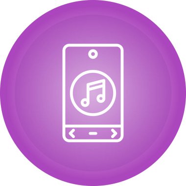 müzik mobil uygulama simgesi, müzik düğmesi. vektör illüstrasyonu 