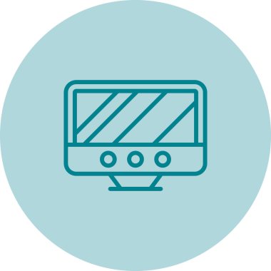 masaüstü monitörü web simgesi, vektör illüstrasyonu